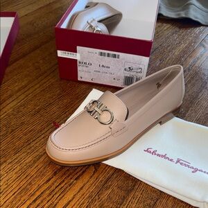 Salvatore Ferragamo Rolo Gancini loafers in Adobe Stone calf leather